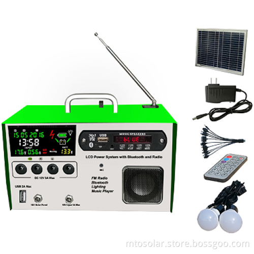 Mini FM LCD solar lighting kit